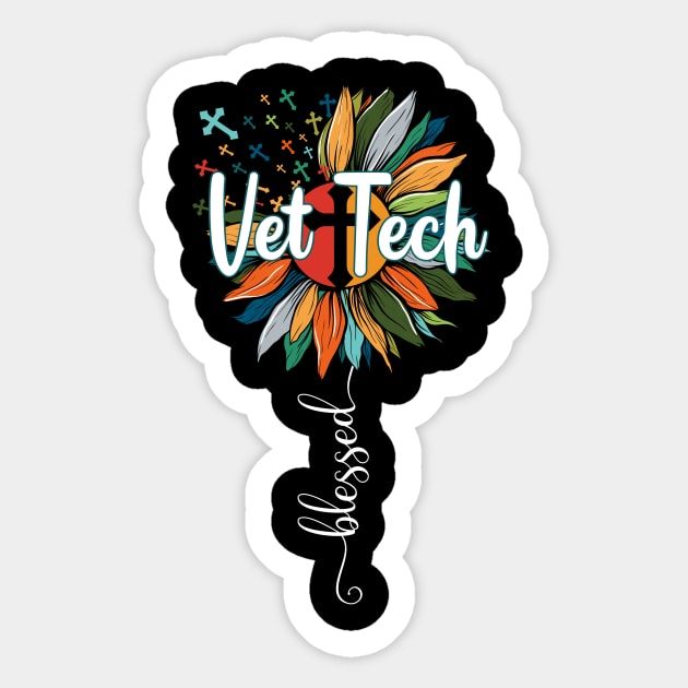 Blessed Vet Tech Sticker by Brande